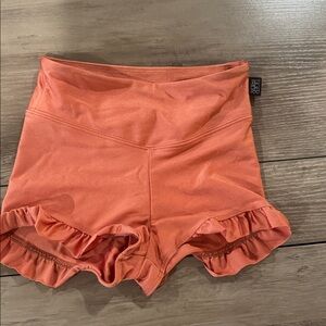 Tiger Friday Frilly booty shorts Orange Ruffle Athletic Shorts